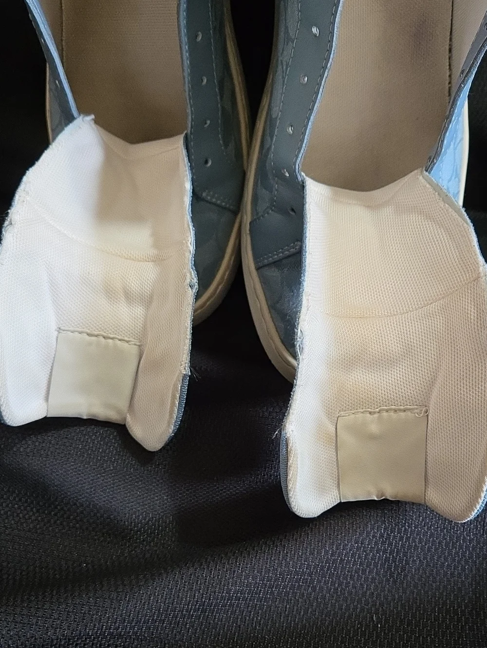 Coach Clip High Chambray Denim Blue High Top Signature-Pattern Sneakers